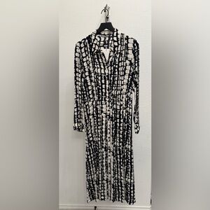 NWT Zara XL long black and white dress